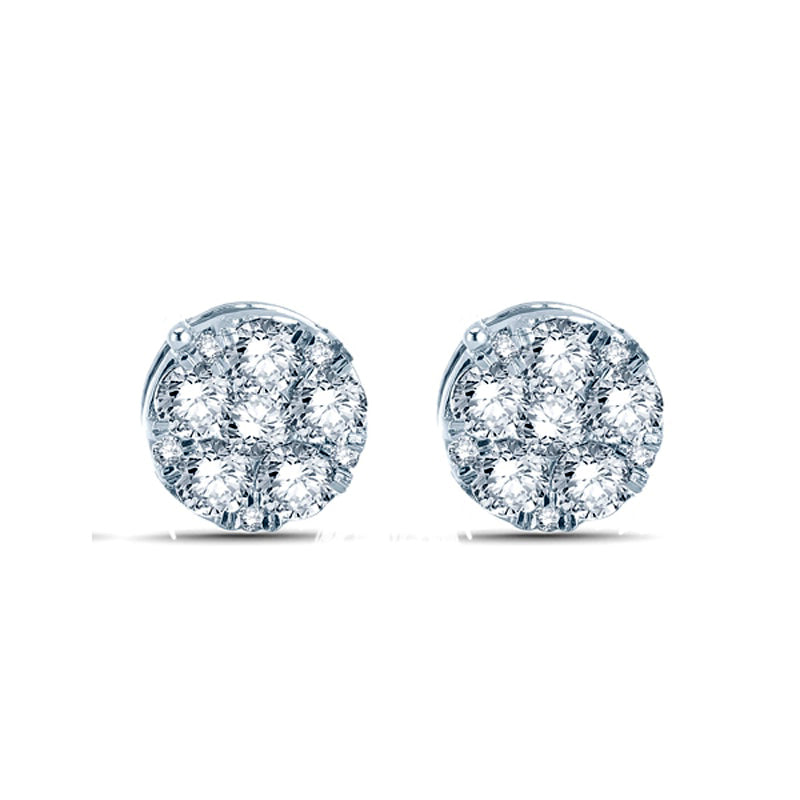 0.25 CT. T.W. Diamond Cluster Stud Earrings in 10K White Gold