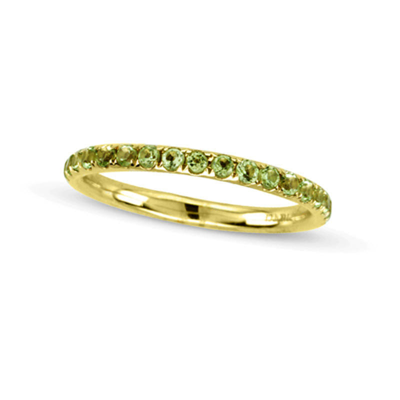 Peridot Eternity Band in Solid 14K Gold