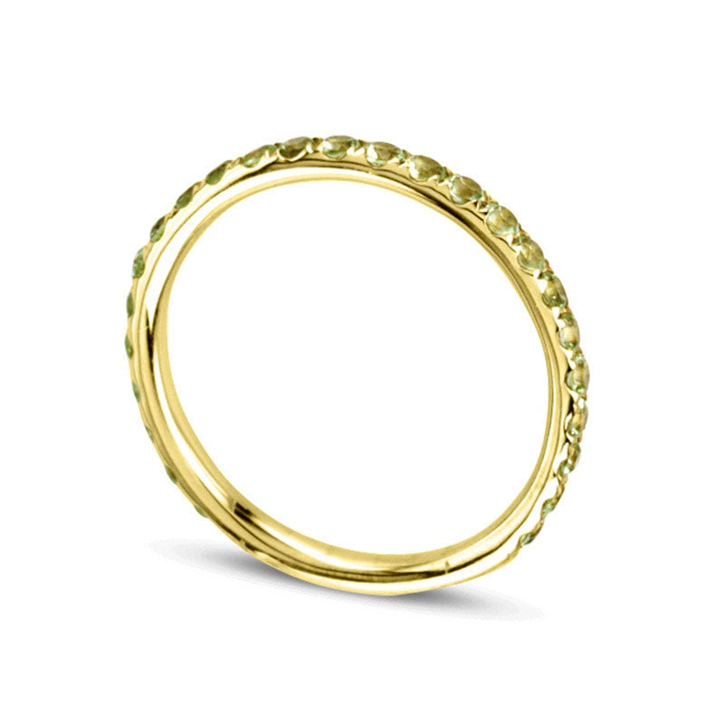 Peridot Eternity Band in Solid 14K Gold