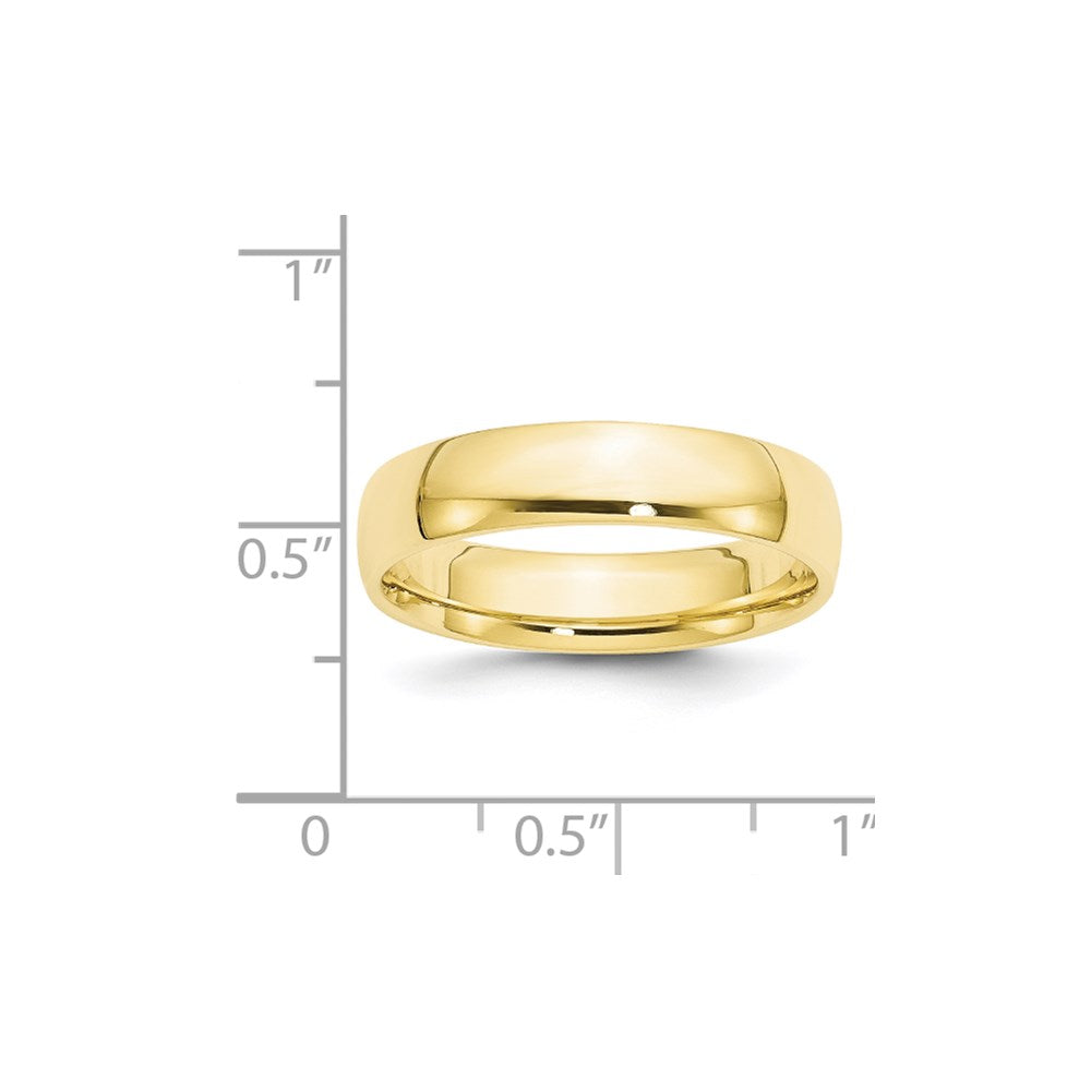 Solid 10K Yellow Gold 5mm Light Weight Comfort Fit Men's/Women's Wedding Band Ring Size 12