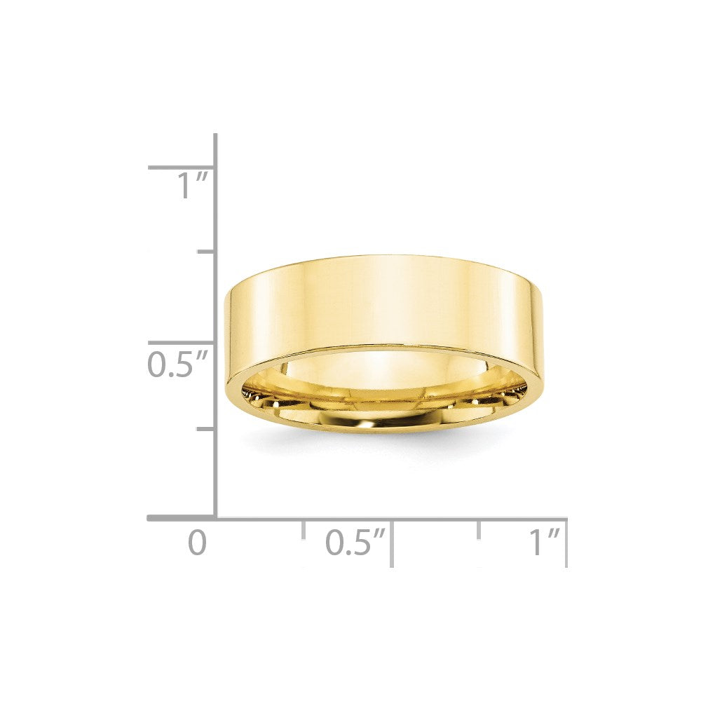 Solid 10K Yellow Gold 7mm Standard Flat Comfort Fit Men's/Women's Wedding Band Ring Size 7.5