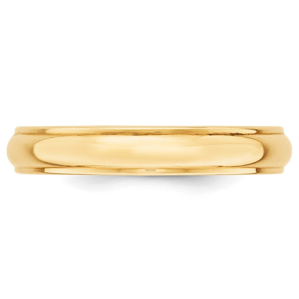 Solid 10K Yellow Gold 4mm Half Round with Edge Men's/Women's Wedding Band Ring Size 12