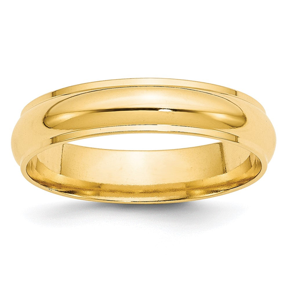 Solid 10K Yellow Gold 5mm Half Round with Edge Men's/Women's Wedding Band Ring Size 8.5