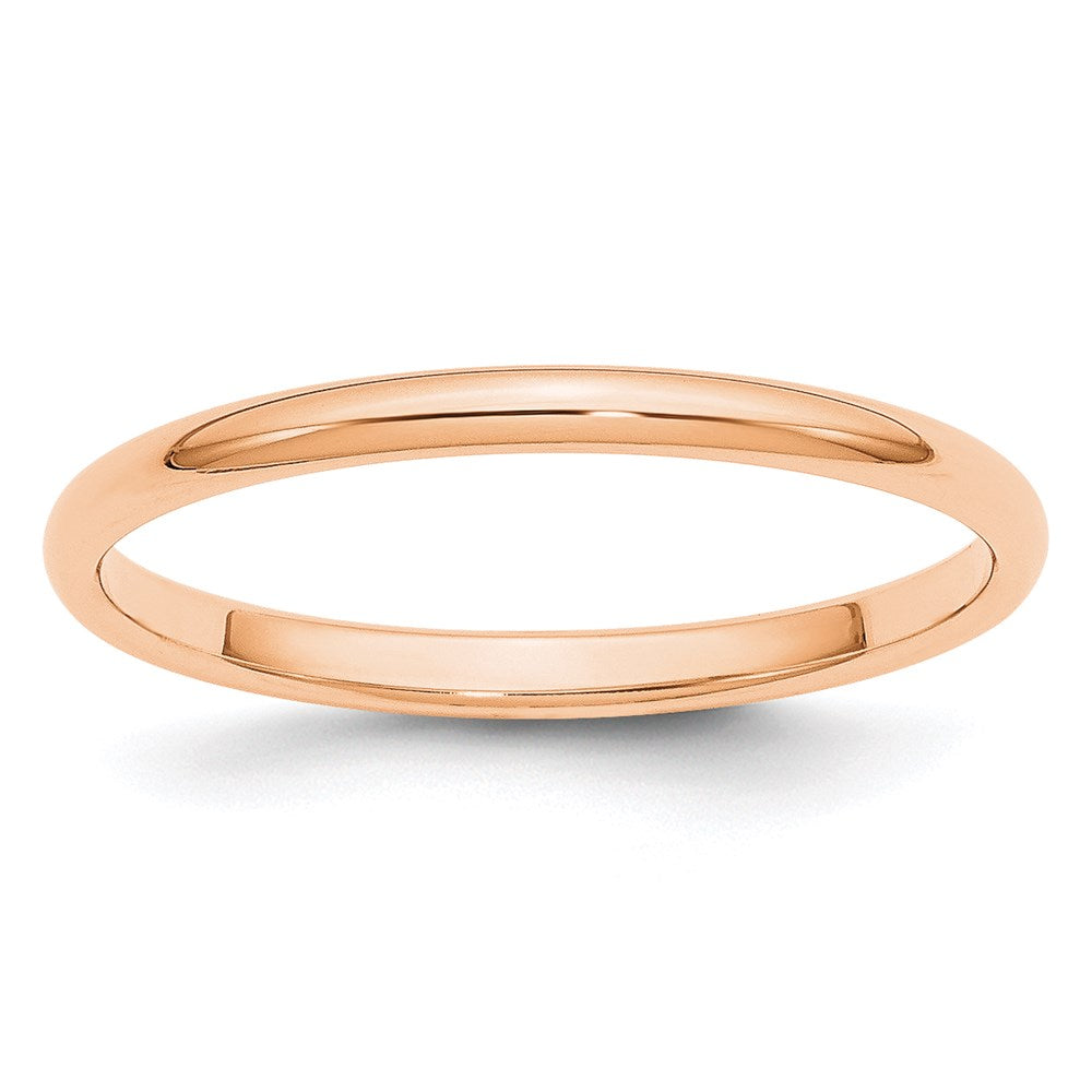 Solid 10K Yellow Gold Rose Gold 2mm Half-Round Wedding Men's/Women's Wedding Band Ring Size 5.5