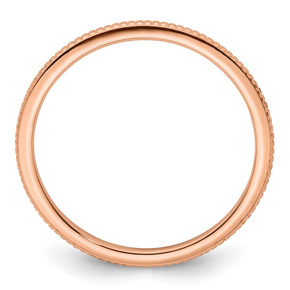 14K Rose Gold 1.2mm Bead Stackable Band