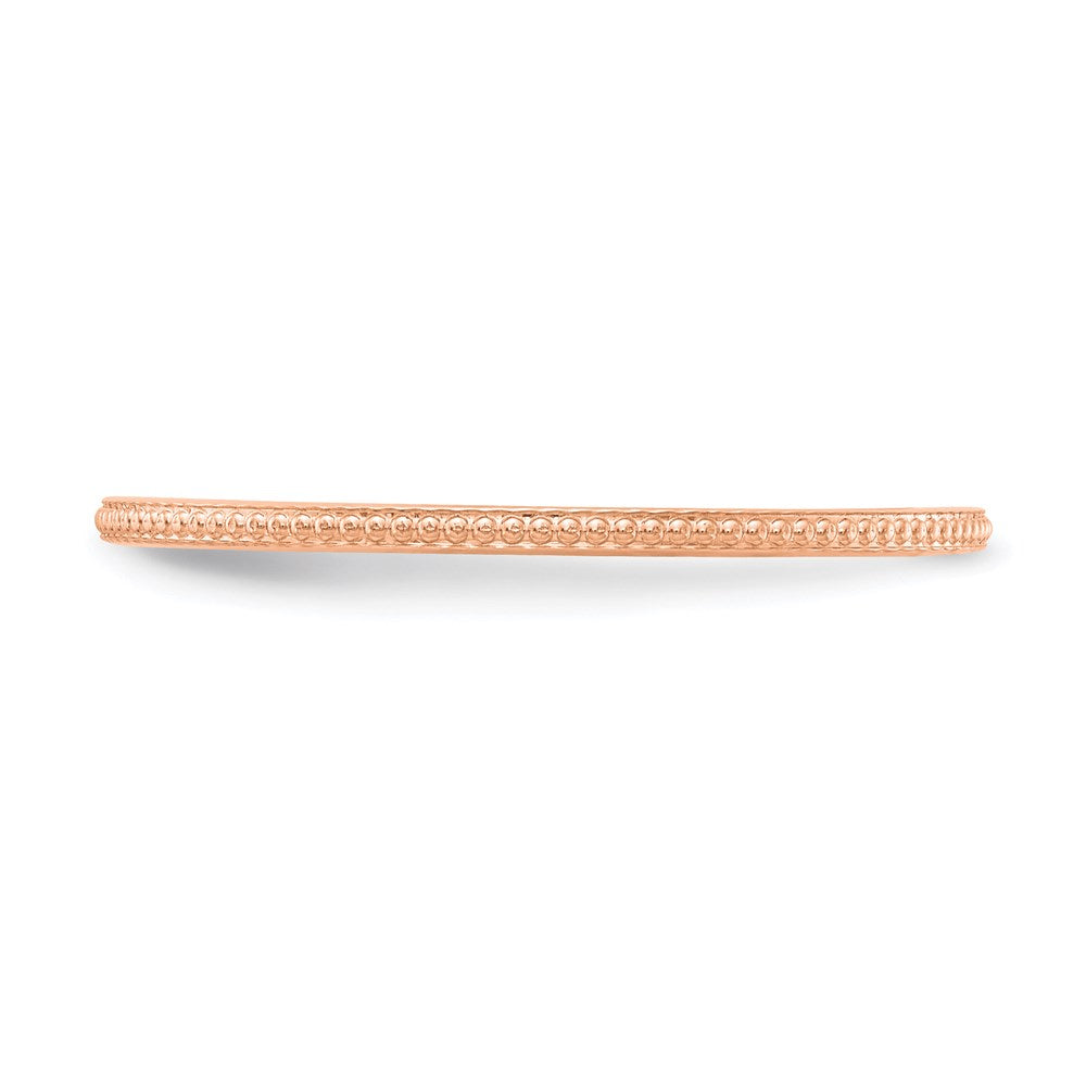 14K Rose Gold 1.2mm Bead Stackable Band