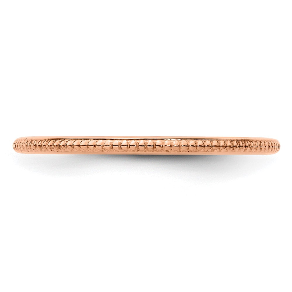 14K Rose Gold 1.2mm Bead Stackable Band