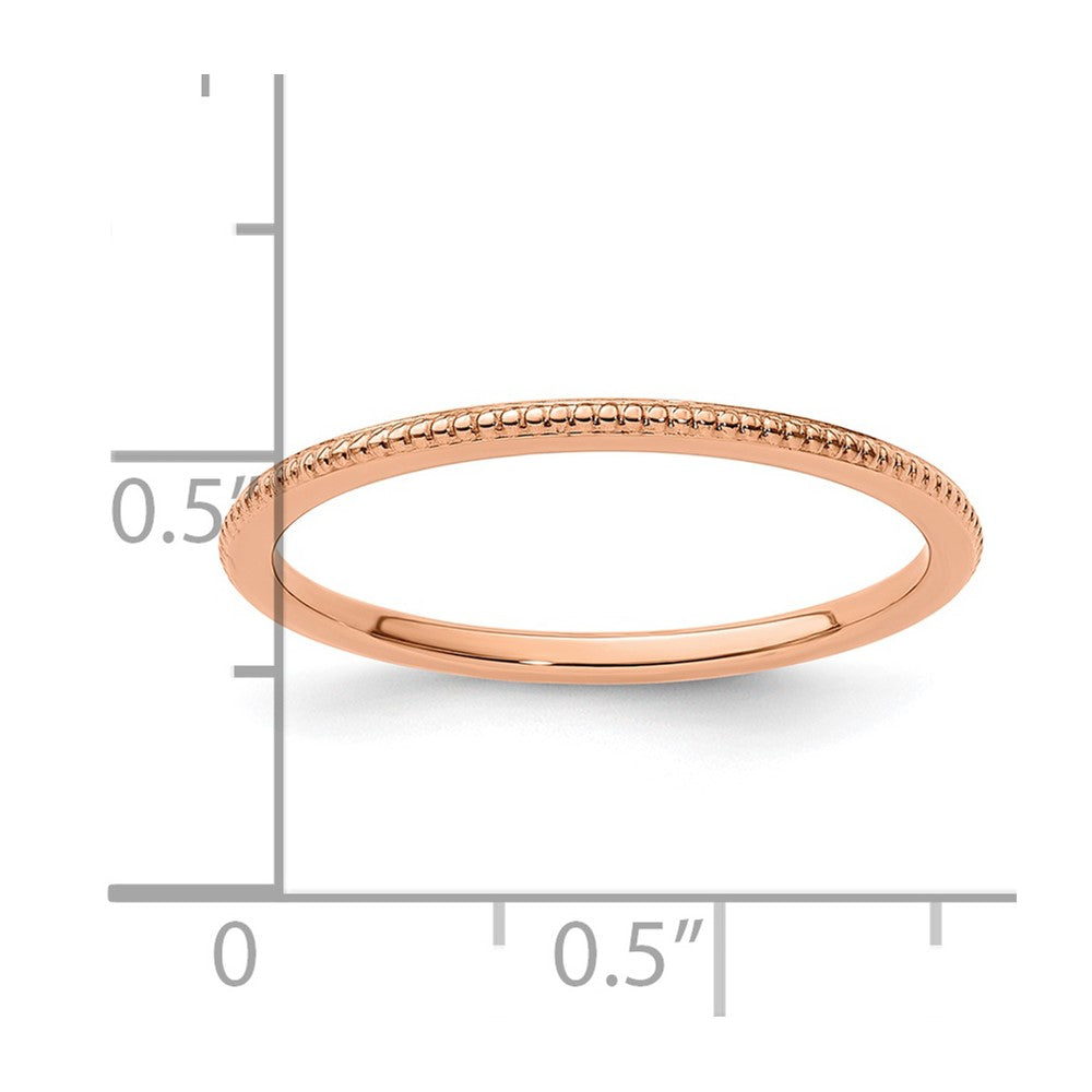 14K Rose Gold 1.2mm Bead Stackable Band