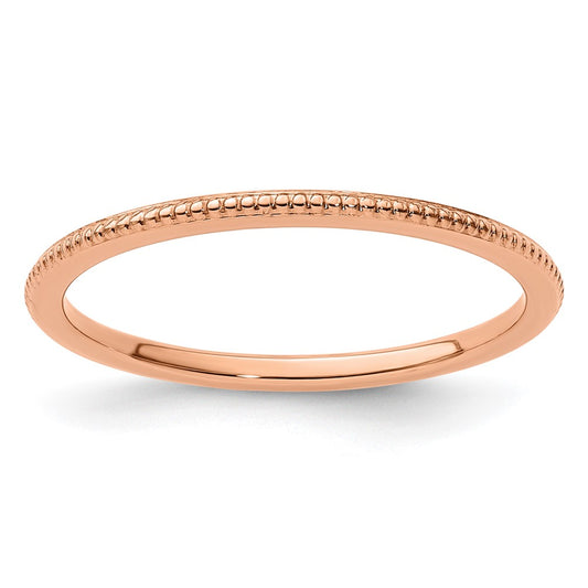 14K Rose Gold 1.2mm Bead Stackable Band