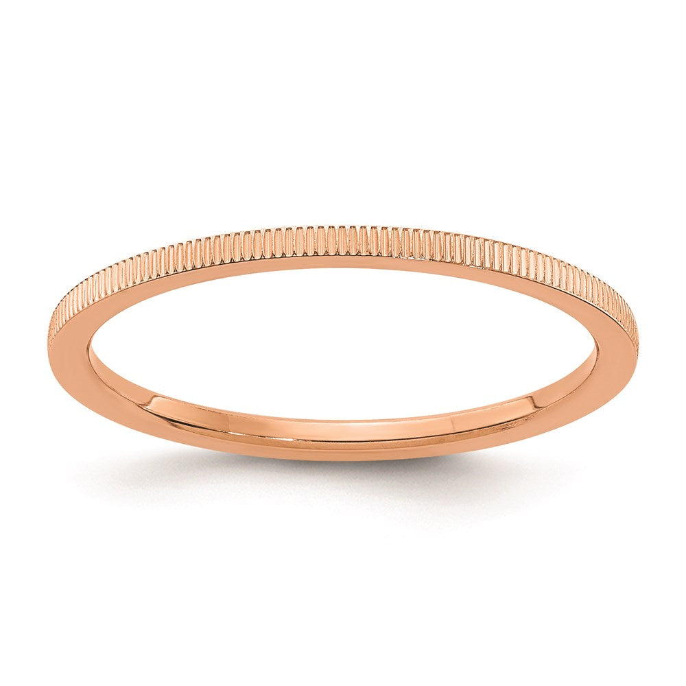 10k rose gold 1 2mm line pattern stackable band 1stk21 120r 10