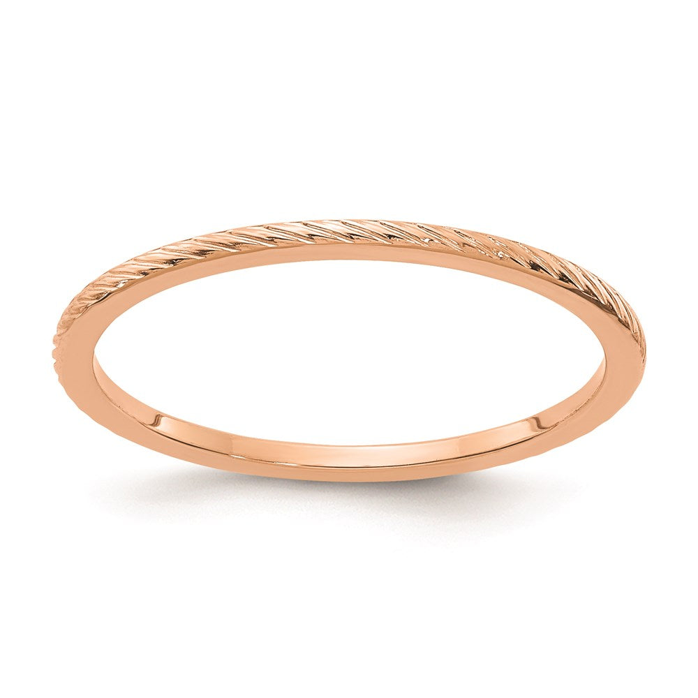 10k rose gold 1 2mm twisted wire pattern stackable band 1stk22 120r 9