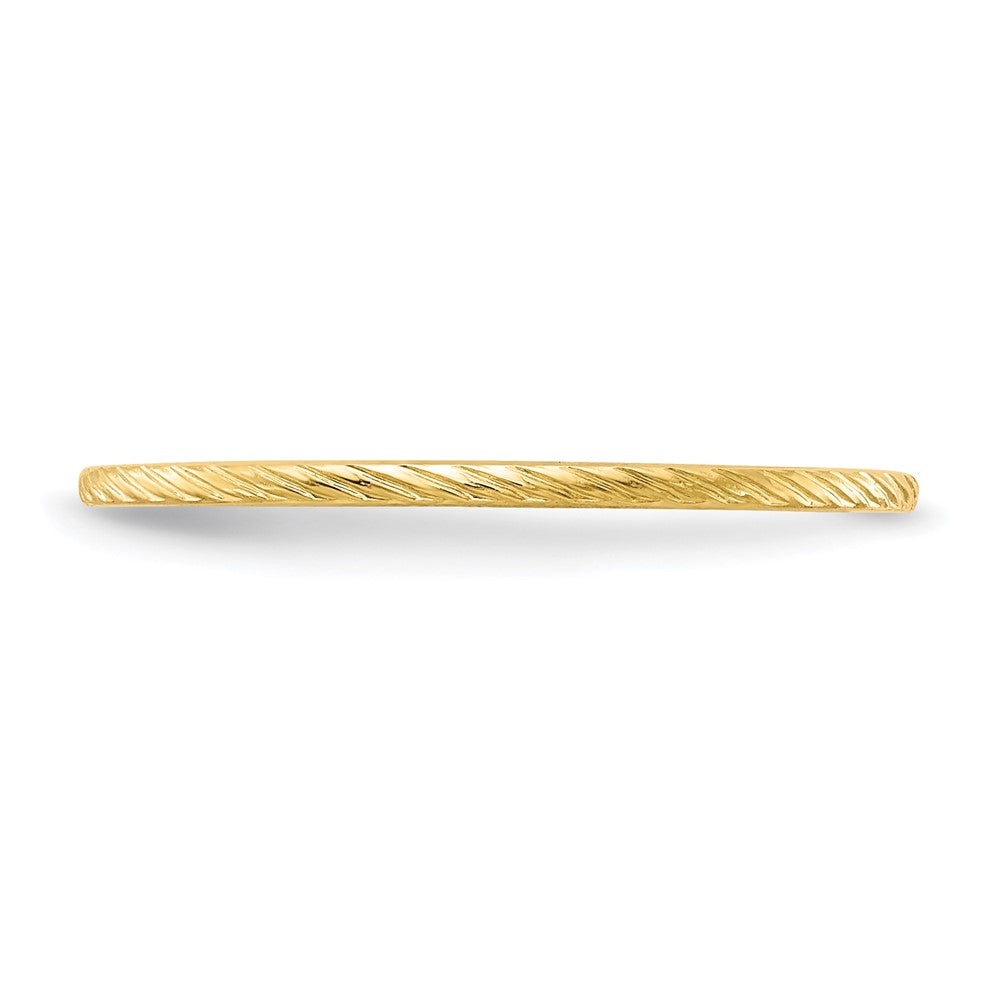 10K Gold 1.2mm Twisted Wire Pattern Stackable Band