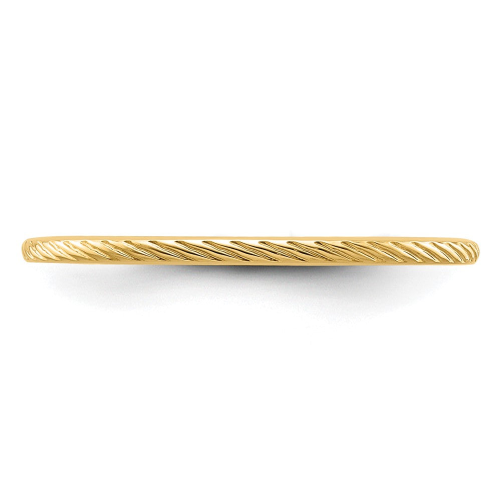 10K Gold 1.2mm Twisted Wire Pattern Stackable Band