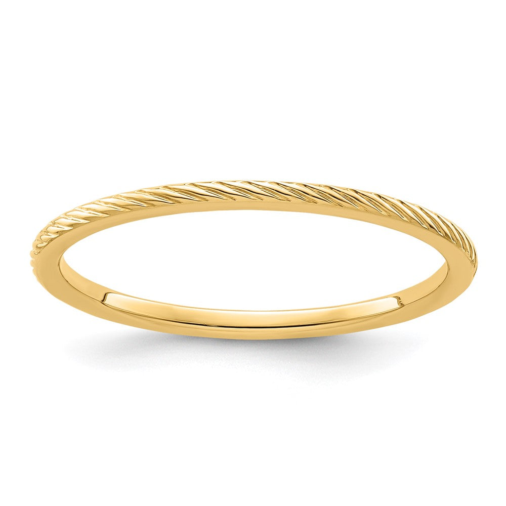 10K Gold 1.2mm Twisted Wire Pattern Stackable Band