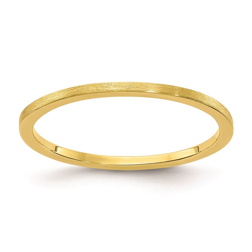 10K Gold 1.2mm Flat Satin Stackable Men's / Ladies Wedding Band Ring