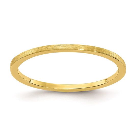 10K Gold 1.2mm Flat Satin Stackable Men's / Ladies Wedding Band Ring