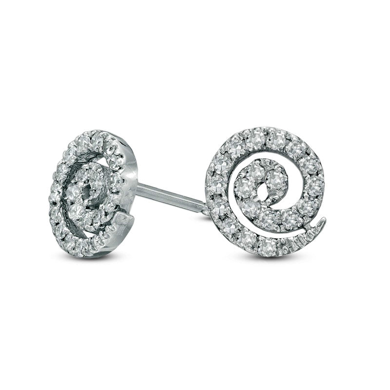 0.2 CT. T.W. Diamond Spiral Stud Earrings in 10K White Gold