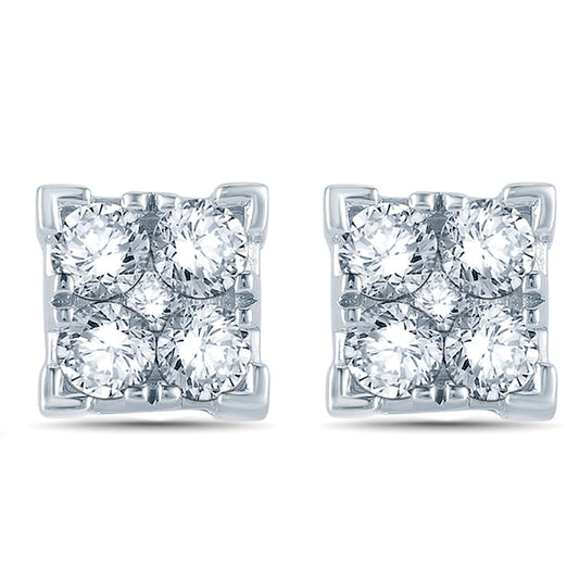 0.25 CT. T.W. Diamond Stud Earrings in 10K White Gold