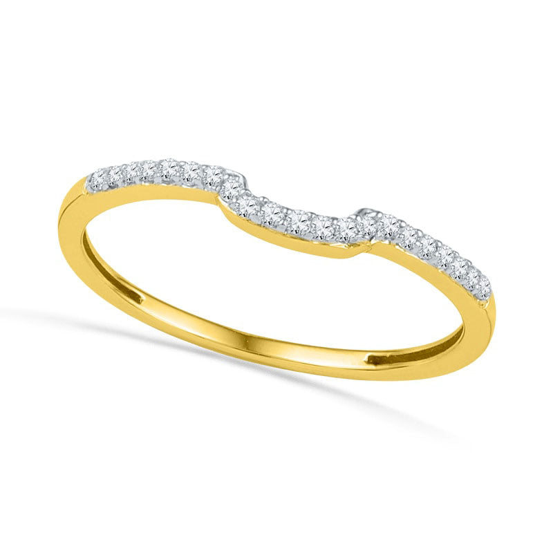 0.33 CT. T.W. Natural Diamond Frame Bridal Engagement Ring Set in Solid 10K Yellow Gold