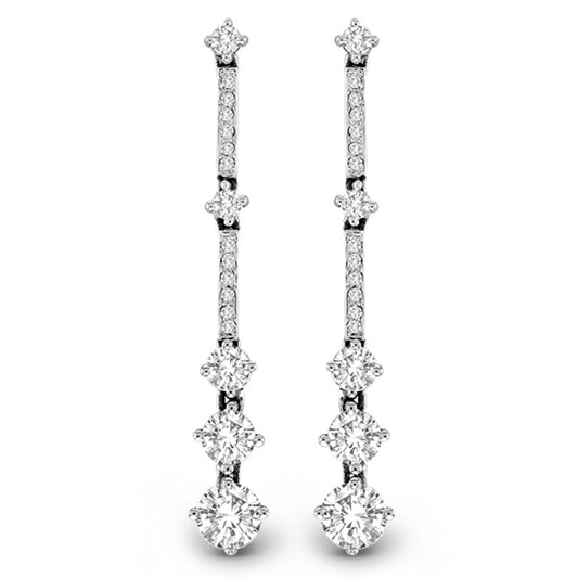 2 CT. T.W. Diamond Line Drop Earrings in 14K White Gold (J/I1)