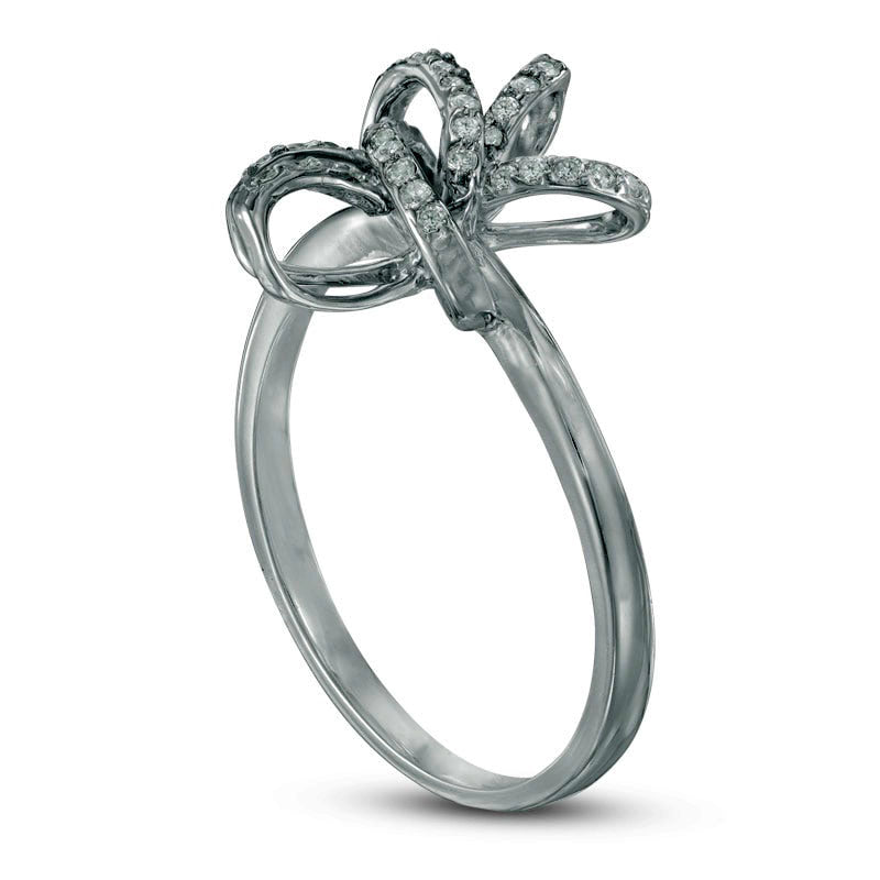 0.17 CT. T.W. Natural Diamond Pinwheel Flower Ring in Sterling Silver