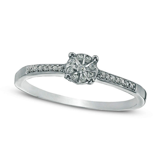 Natural Diamond Accent Promise Ring in Solid 10K White Gold