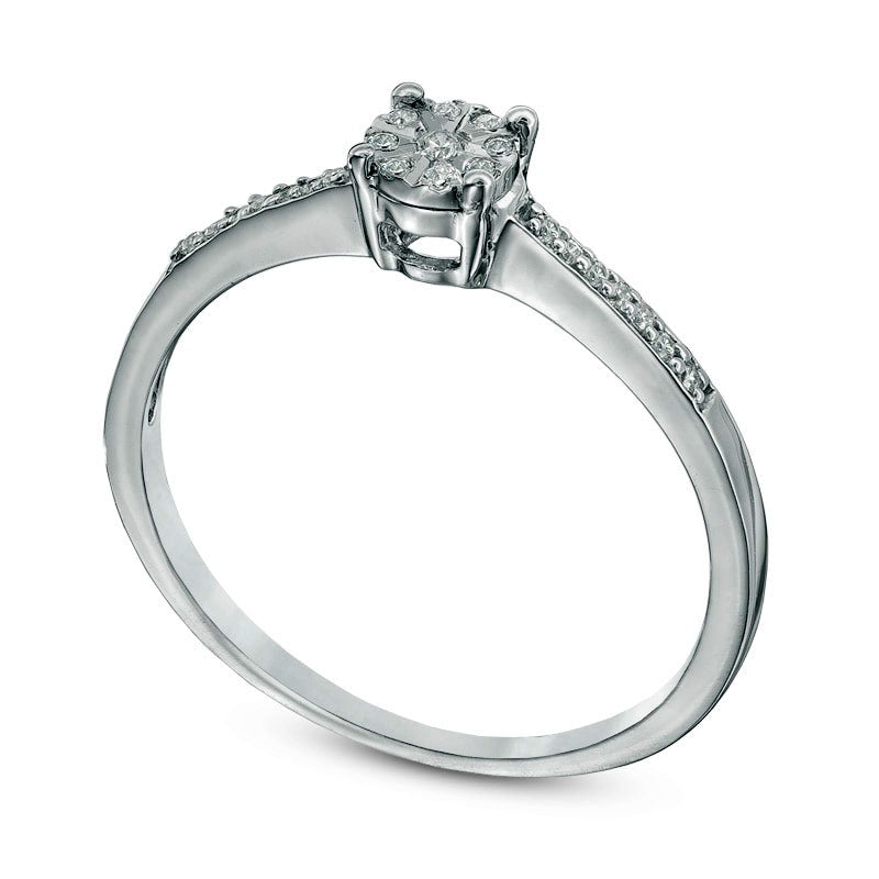 Natural Diamond Accent Promise Ring in Solid 10K White Gold