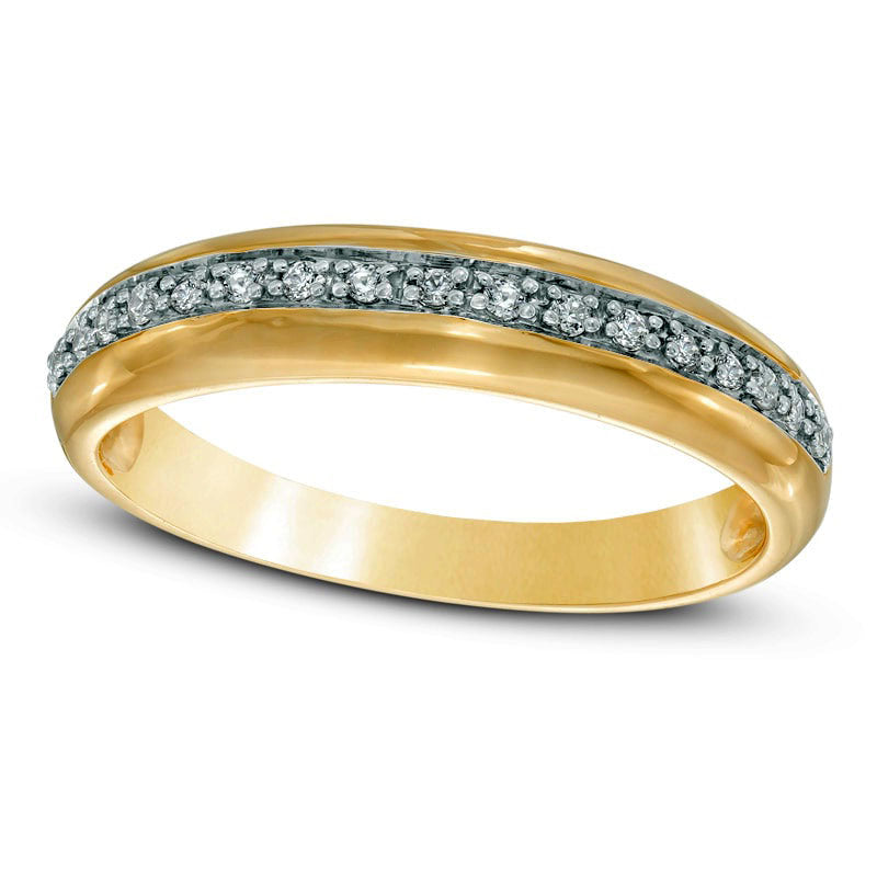 Men's 0.17 CT. T.W. Natural Diamond Wedding Band in Solid 10K Yellow Gold