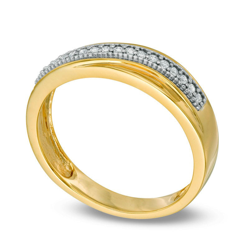 Men's 0.17 CT. T.W. Natural Diamond Wedding Band in Solid 10K Yellow Gold