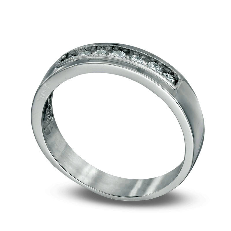 Men's 0.25 CT. T.W. Natural Diamond Wedding Band in Sterling Silver