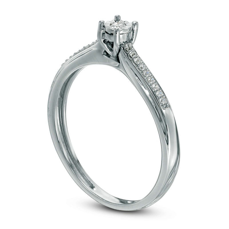 0.05 CT. T.W. Natural Diamond Promise Ring in Solid 10K White Gold