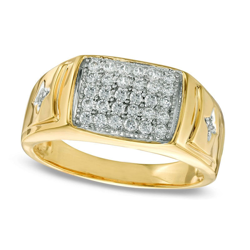 Men's 0.50 CT. T.W. Natural Diamond Ring in Solid 10K Yellow Gold