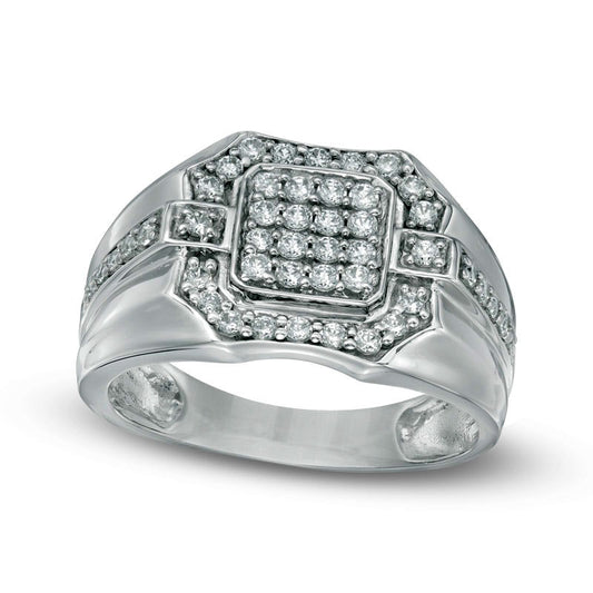 Men's 0.75 CT. T.W. Natural Diamond Ring in Solid 10K White Gold