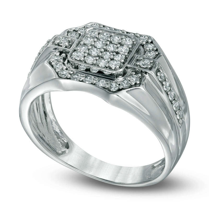 Men's 0.75 CT. T.W. Natural Diamond Ring in Solid 10K White Gold