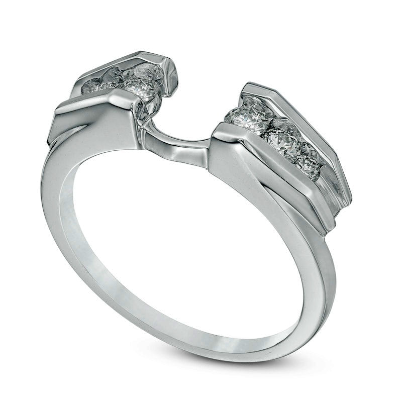 0.38 CT. T.W. Natural Clarity Enhanced Diamond Tension-Style Solitaire Enhancer in Solid 14K White Gold