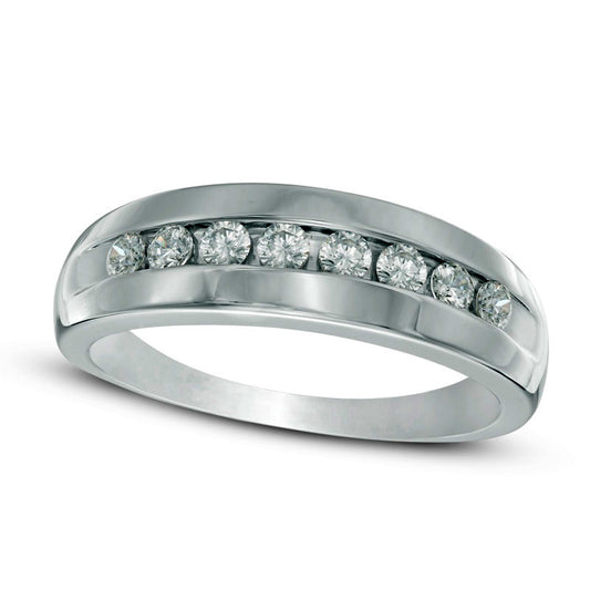 Men's 0.50 CT. T.W. Natural Diamond Wedding Band in Solid 10K White Gold