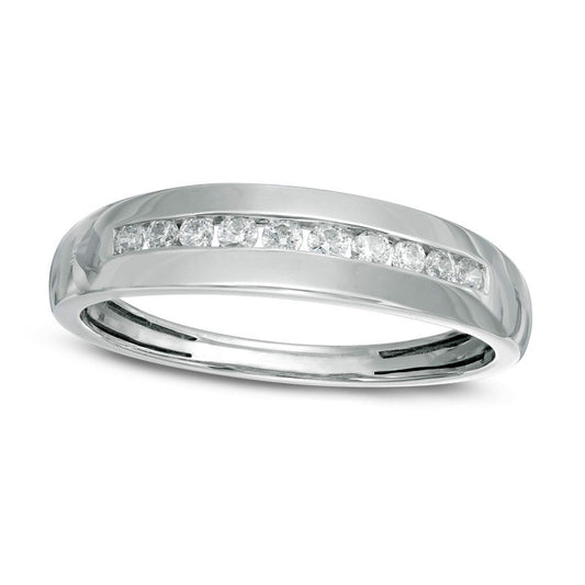 Men's 0.25 CT. T.W. Natural Diamond Wedding Band in Solid 10K White Gold