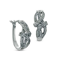 Diamond Accent Double Wrap Hoop Earrings in Sterling Silver