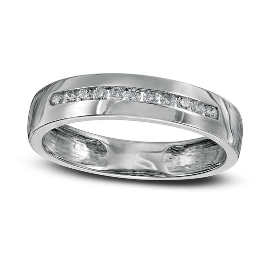 Men's 0.50 CT. T.W. Square-Cut Natural Diamond Wedding Band in Solid 10K White Gold