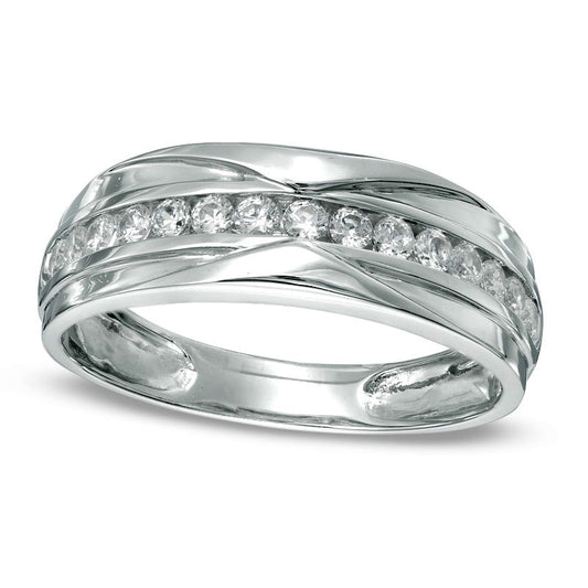 Men's 0.50 CT. T.W. Natural Diamond Wedding Band in Solid 10K White Gold