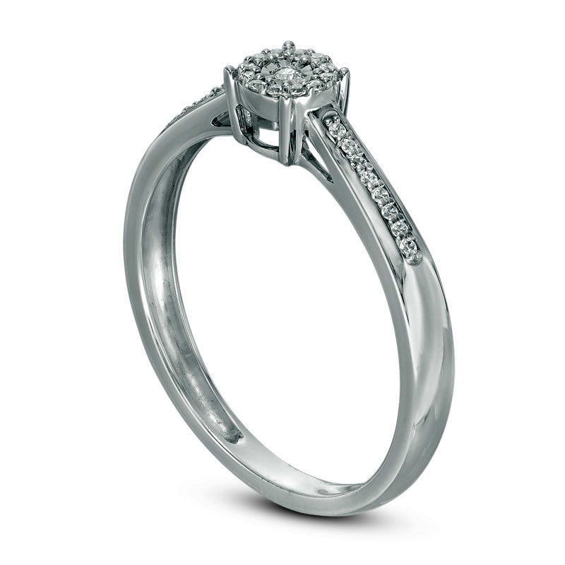 0.13 CT. T.W. Natural Diamond Frame Promise Ring in Solid 10K White Gold