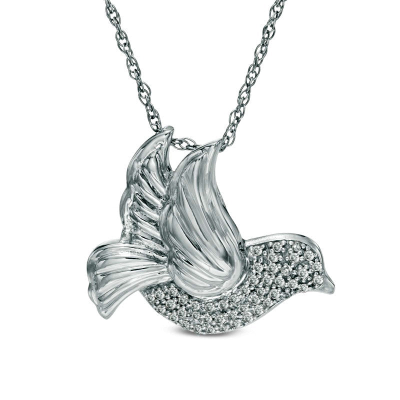 0.13 CT. T.W. Natural Diamond Dove Pendant in Sterling Silver