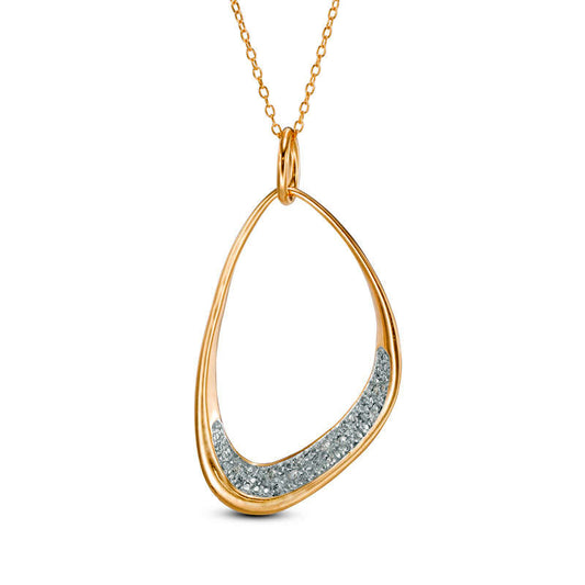 0.1 CT. T.W. Natural Diamond Freeform Oval Pendant in Sterling Silver and 18K Gold Plate