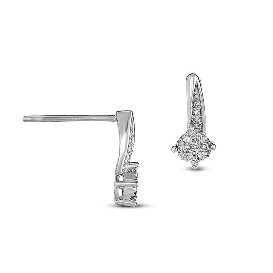 0.25 CT. T.W. Diamond Composite Drop Earrings in 10K White Gold