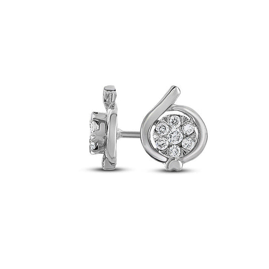 0.25 CT. T.W. Diamond Composite Curved Stud Earrings in 10K White Gold