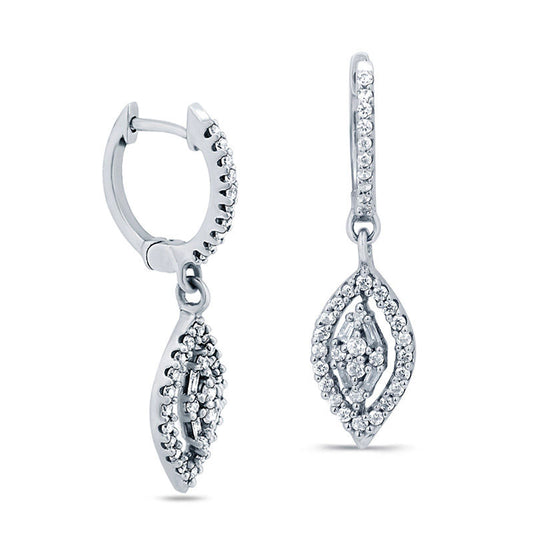 0.33 CT. T.W. Marquise Composite Diamond Drop Earrings in 10K White Gold