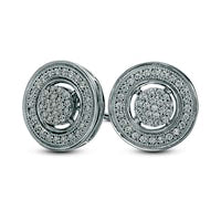 0.25 CT. T.W. Composite Diamond Circle Frame Stud Earrings in Sterling Silver