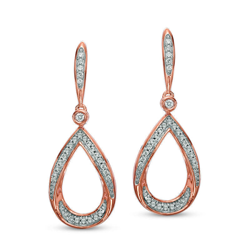 0.2 CT. T.W. Diamond Teardrop Earrings in 10K Rose Gold