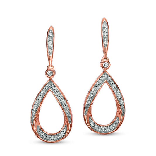 0.2 CT. T.W. Diamond Teardrop Earrings in 10K Rose Gold