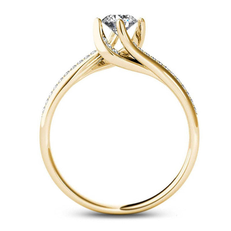 0.50 CT. T.W. Natural Diamond Swirl Bypass Engagement Ring in Solid 14K Gold